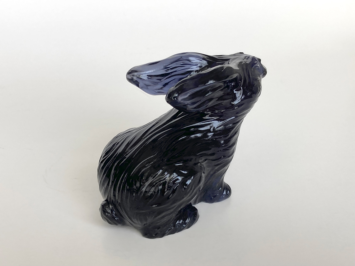 Handmade Decorative Rabbit Figurine Made in Transparent Resin